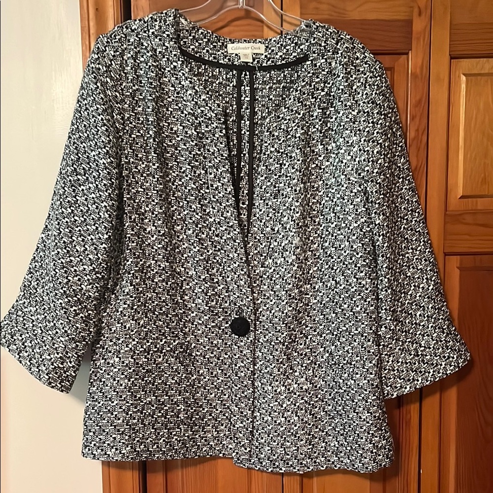 Coldwater Creek Black and White Textured Blazer
